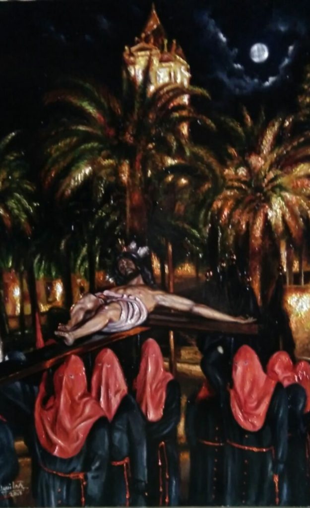 CRISTO DE LA EXPIRACIÓN POR PLAZA VIEJA DE CABRA. NOCTURNO. ENCARGO