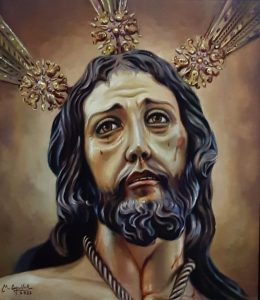 ROSTRO DE JESÚS PRESO AMARRADO A LA COLUMNA. ENCARGO