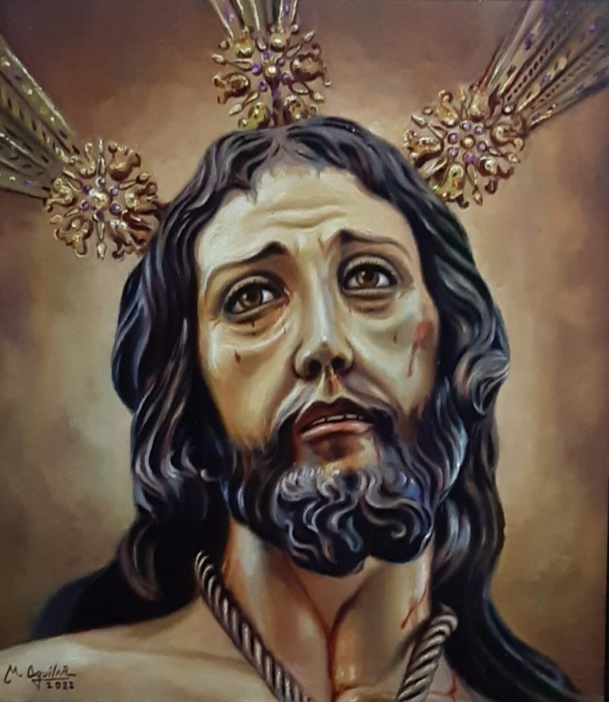 ROSTRO DE JESÚS PRESO AMARRADO A LA COLUMNA. ENCARGO