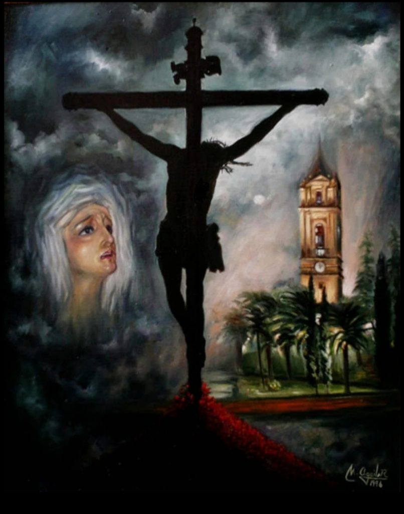 COMPOSICIÓN DE IMÁGENES CON LA TORRE DE LA ASUNCIÓN. FUÉ PORTADA DEL DISCO DE MARCHAS DE SEMANA SANTA QUE GRABÓ HACE AÑOS LA BANDA DE MÚSICA DE CABRA.