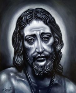 ROSTRO DE JESÚS AMARRADO A LA COLUMNA