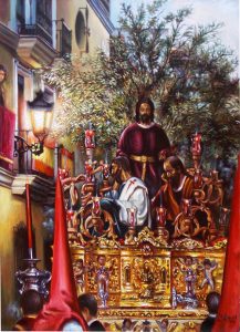 JESÚS ORANDO EN EL HUERTO AL ATARDECER. ENCARGO