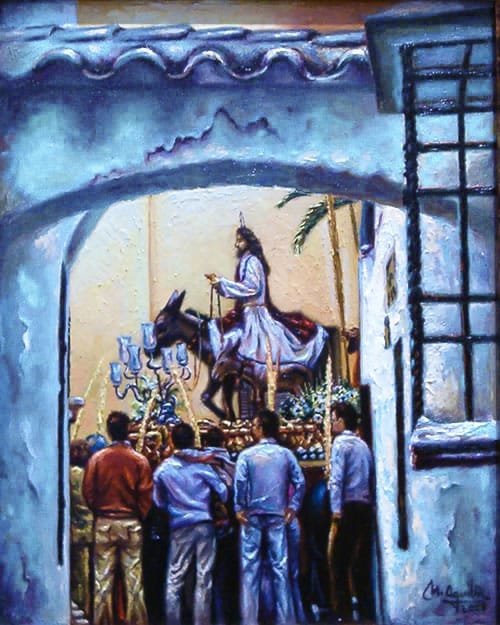 JESÚS EN SU ENTRADA EN JERUSALÉN (POLLINITA). VISTO DESDE CALLE GONZALO SILVA DE CABRA. ENCARGO