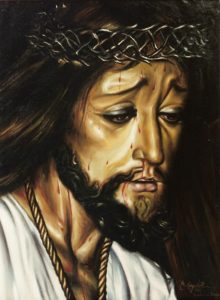 ROSTRO CRISTO DEL PERDÓN HACE AÑOS CUANDO AUN NO TENÍA EL PELO TALLADO